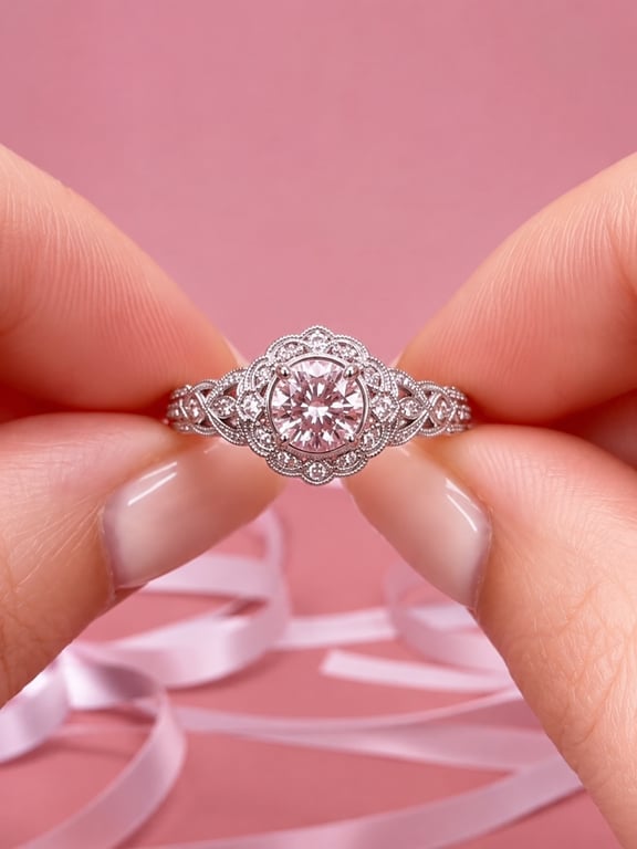Moissanite Vintage Engagement Ring